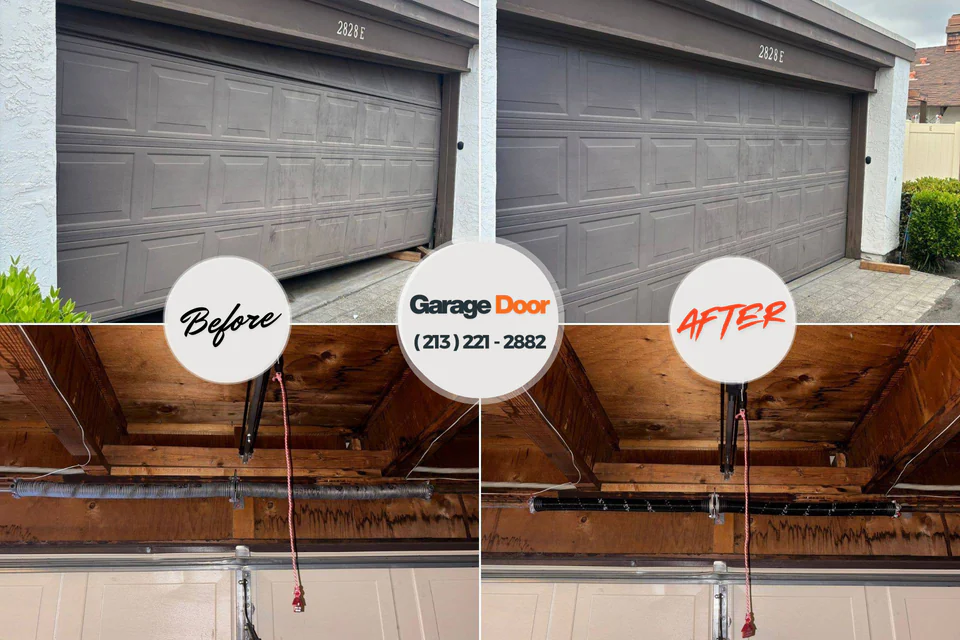 Before and after: garage door repair 52142